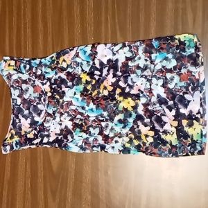 Relativity Size S Flower Pattern Ruffle Blouse